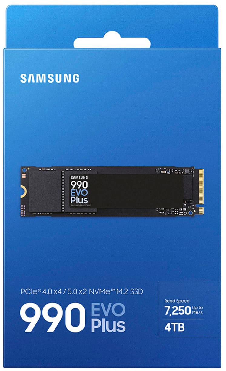 Samsung - 990 EVO PLUS SSD 4TB, PCIe Gen 4x4 | 5x2 M.2 2280, Speeds Up to 7,250 MB/s