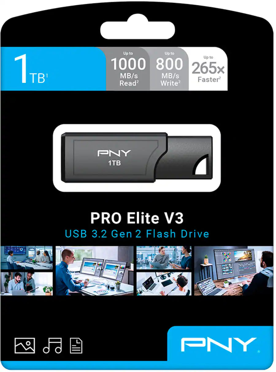 PNY - PRO Elite V3 1TB USB 3.2 Gen 2 Flash Drive - Black