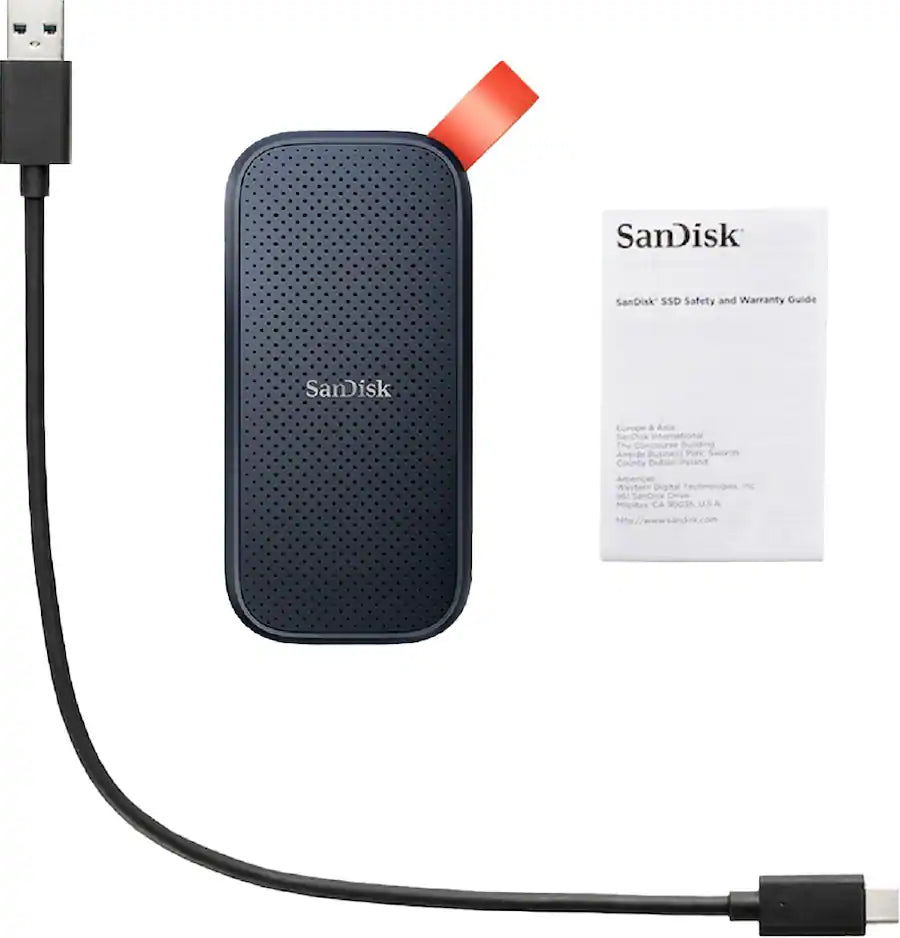 SanDisk - 2TB External USB 3.2 Gen 2 Type C Portable SSD - Black