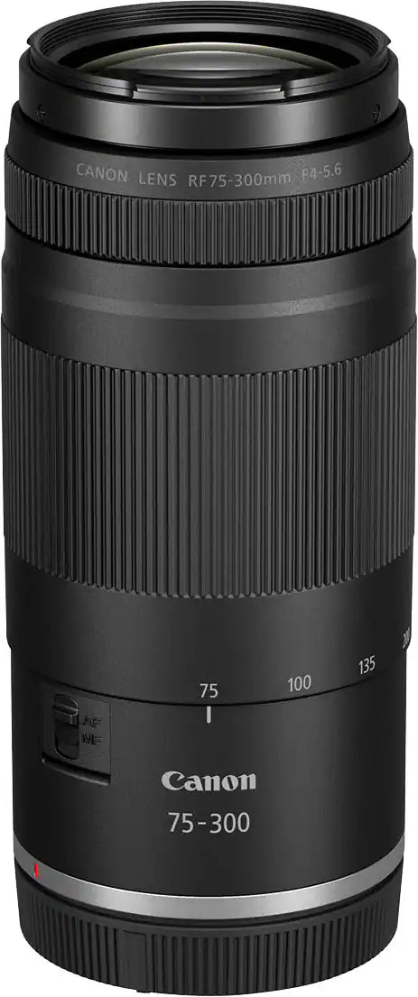 Canon - EOS R100 4K Video Mirrorless Camera Double Zoom Lens Kit with RF-S18-45mm and RF75-300mm Lenses - Black